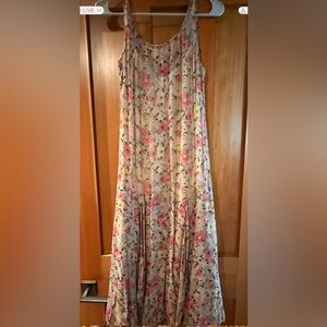 Ralph Lauren Double RL Cream and Pink Tiered Maxi Dress size 1 (small)